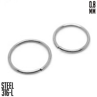 Кольцо в нос 0.8 мм сталь Кольцо в нос 0.8 мм сталь